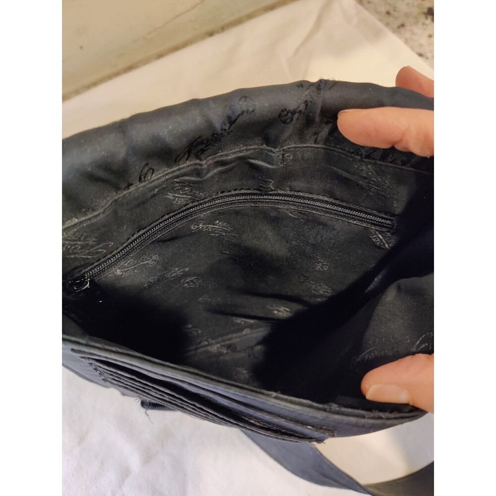 Women's FOSSIL Genuine Pebbled Leather, Black, Crossbody Shoulder Bag, Purse.‎ - Picture 10 of 16